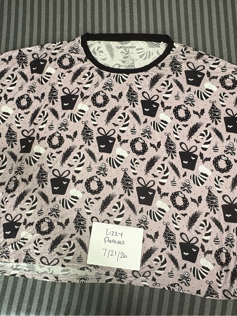 Super soft bamboo lavender spooky Christmas top